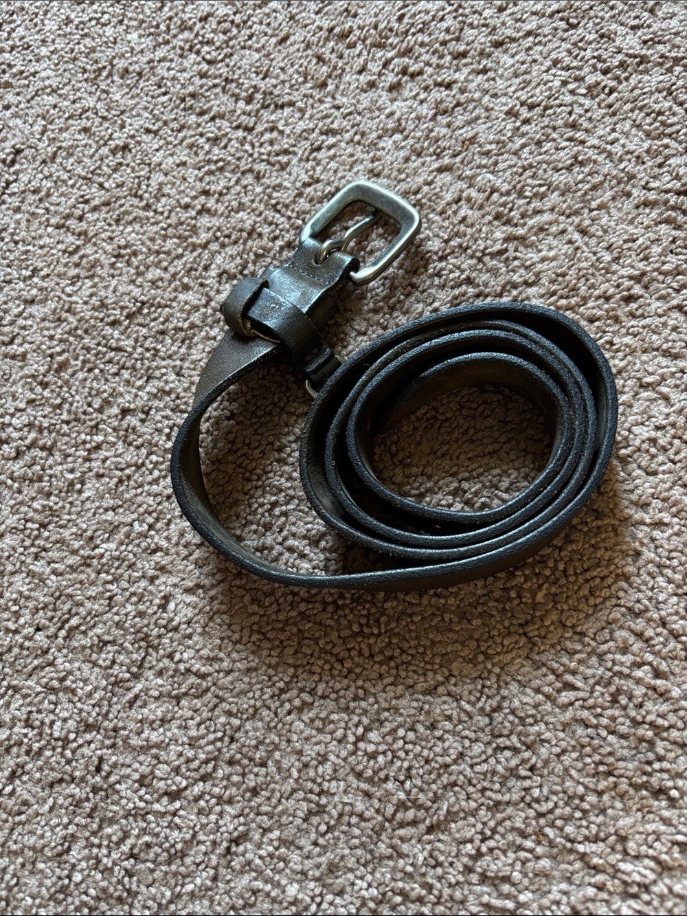 #315 Women's Black Leather Belt with Silver Buckle
